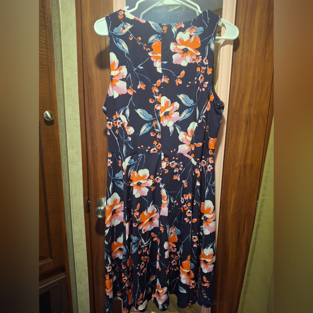 Ivanka Trump Blue and Orange Halter Sundress